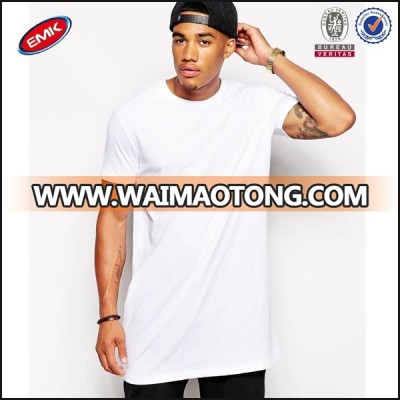 2015 high quality plain t-shirt fashionable longline