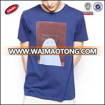 round neck cotton t shirt printing for men in casual style