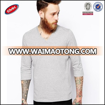 cheap wholesale bulk plain men's half sleeve t shirt with v-neck