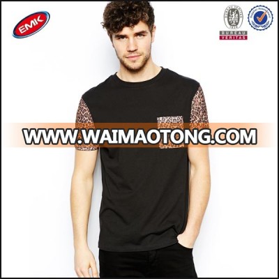 short sleeve leopard wholesale t shirts for men with pocket