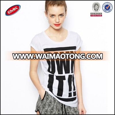 Custom O-Neck Short Sleeve Woman T-Shirt Printing With Cheap Price