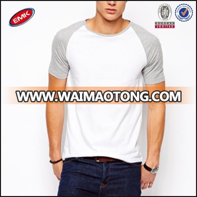 wholesale Waimaotong men blank t shirt, two-tone plain color raglan t shirt